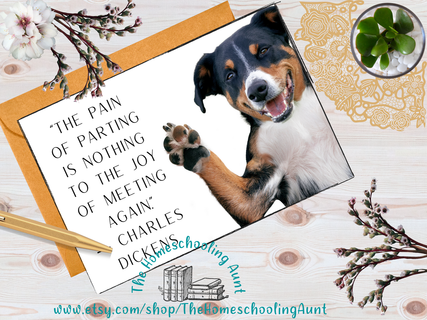 Dog Greeting Card, Friendship Cards, Classic Literature Quotes, 5x7 Downloadable Card, Gifts for Dog Lovers, Funny Greeting Cards, Dog Love