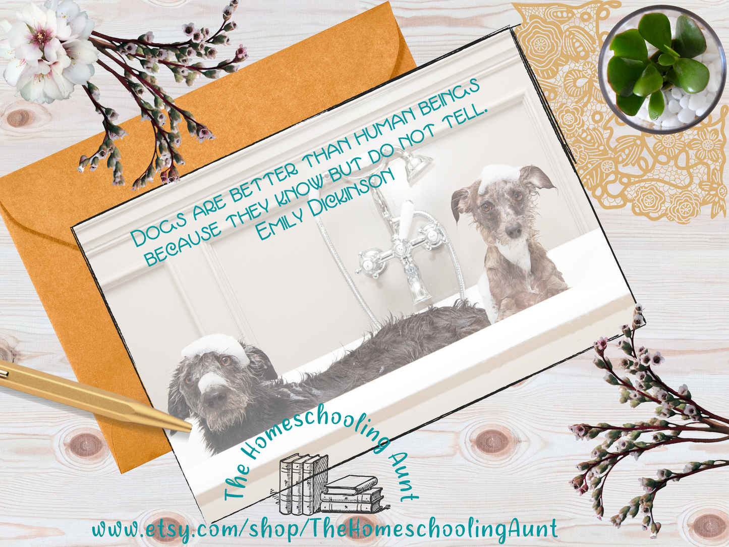 Dog Greeting Card, Friendship Cards, Classic Literature Quotes, 5x7 Downloadable Card, Gifts for Dog Lovers, Funny Greeting Cards, Dog Love