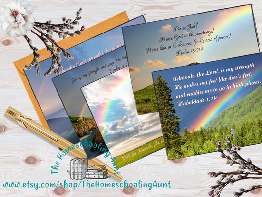 Rainbow Greeting Cards, 5x7 Card, Encouraging Scripture Note Cards, JW Gifts, The Best Life Ever Cards, Praise Jehovah, Pioneer Greetings