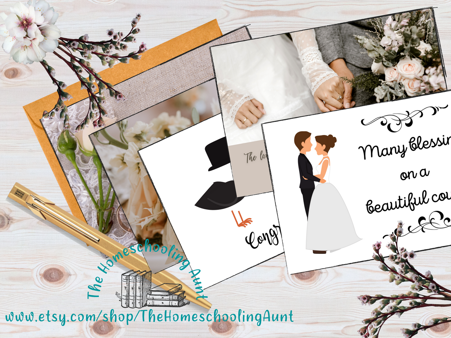 Wedding Card Set, Downloadable Cards for Couples, Spiritual Note Cards, Wedding Gift, JW Gifts, Gifts for Couples, Christian Wedding Cards